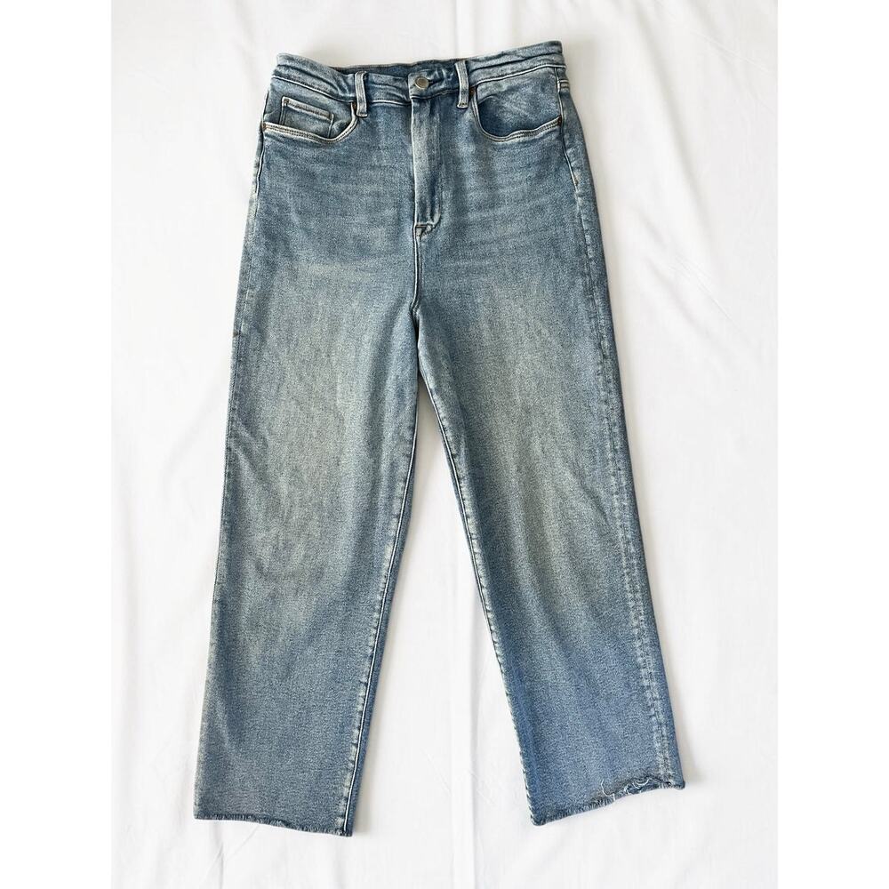 BlankNYC The Baxter Ribcage Straight Leg Jeans Light Wash Raw Hem Size 30